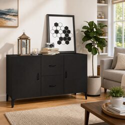 Friendly Black Sideboard with Stylish Storage Options