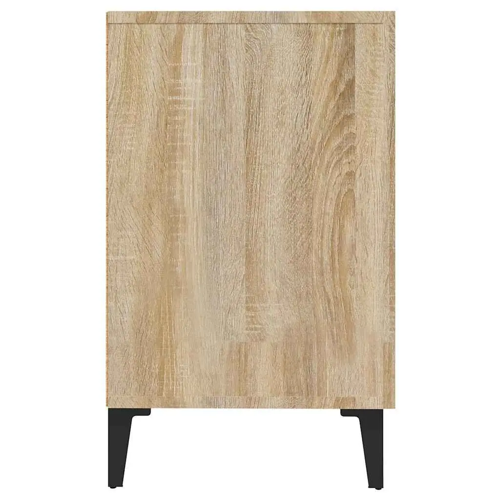 Sideboard Brown Engineered Wood Storage Cabinet 2 Doors 2 Drawers Buffet