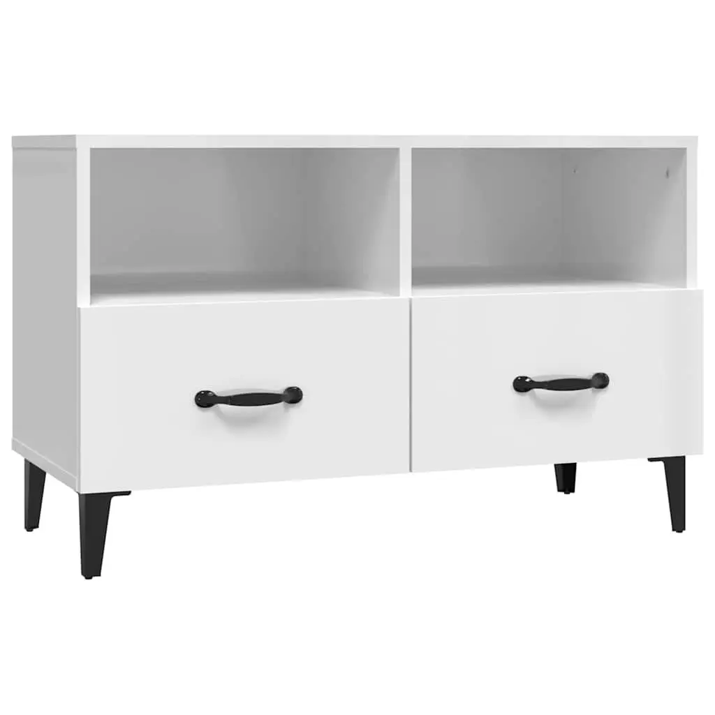 TV Cabinet High Gloss White Media Unit 80 x 36 x 50 cm
