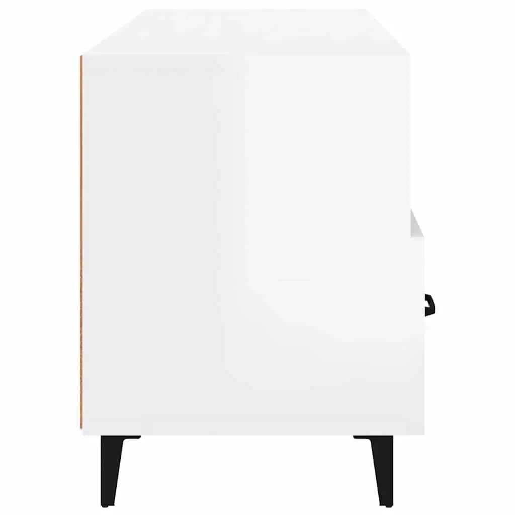 TV Cabinet High Gloss White Modern Media Unit with Drawers and Shelves 102 x 35 x 50 cm