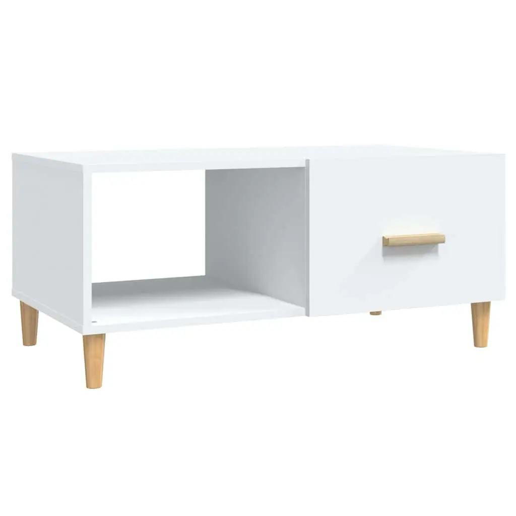 Coffee Table Engineered Wood White 89.5x50x40cm Living Room Side End Table