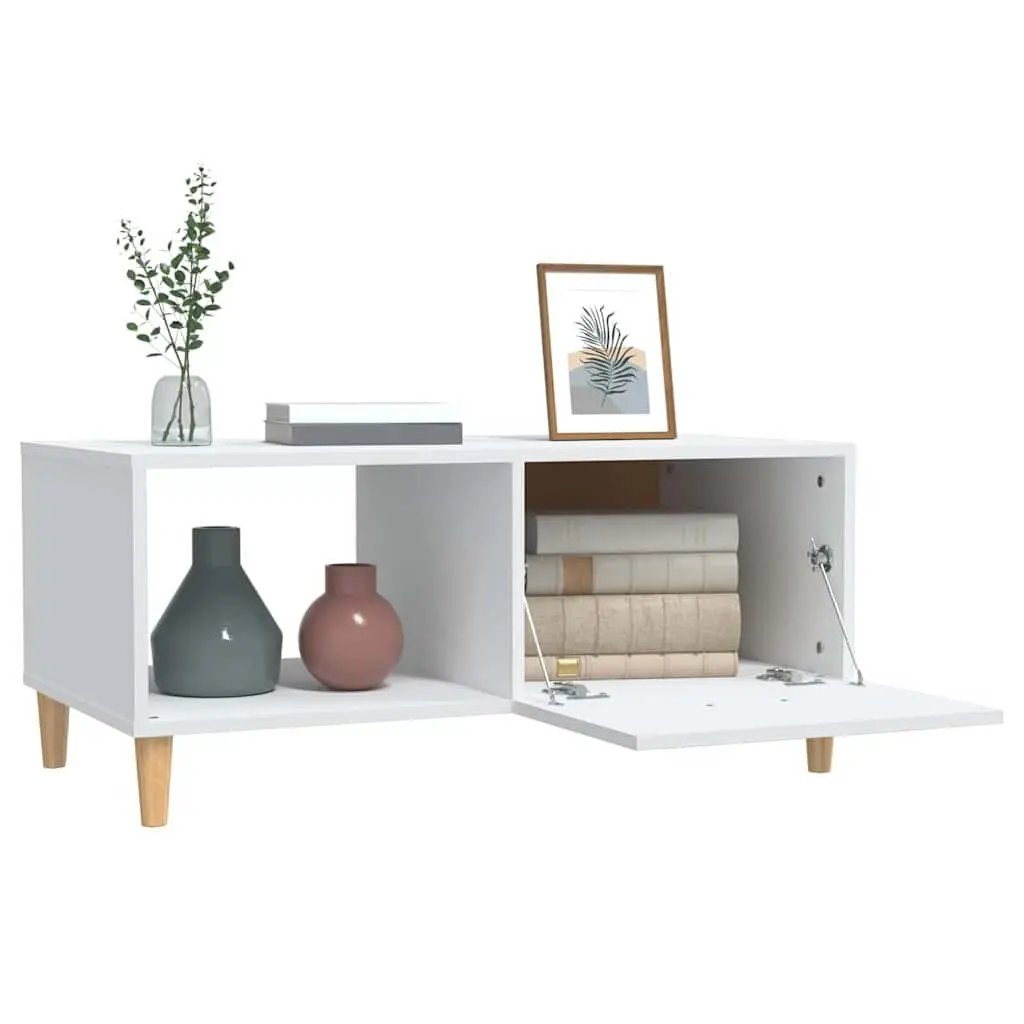 Coffee Table Engineered Wood White 89.5x50x40cm Living Room Side End Table