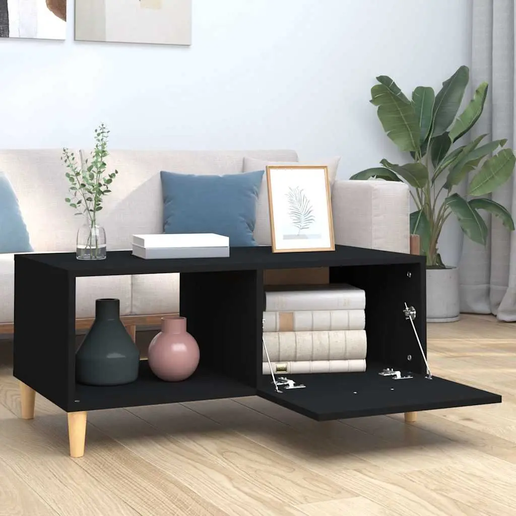 Coffee Table Black Modern Accent Furniture 89.5 x 50 x 40 cm