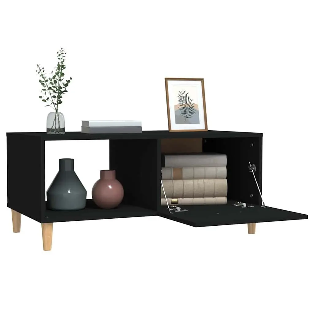 Coffee Table Black Modern Accent Furniture 89.5 x 50 x 40 cm
