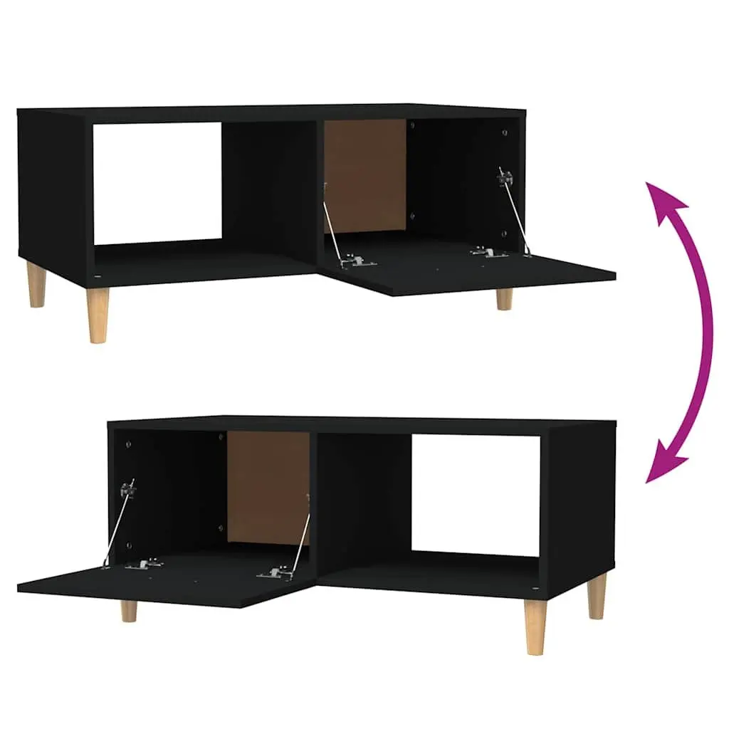 Coffee Table Black Modern Accent Furniture 89.5 x 50 x 40 cm