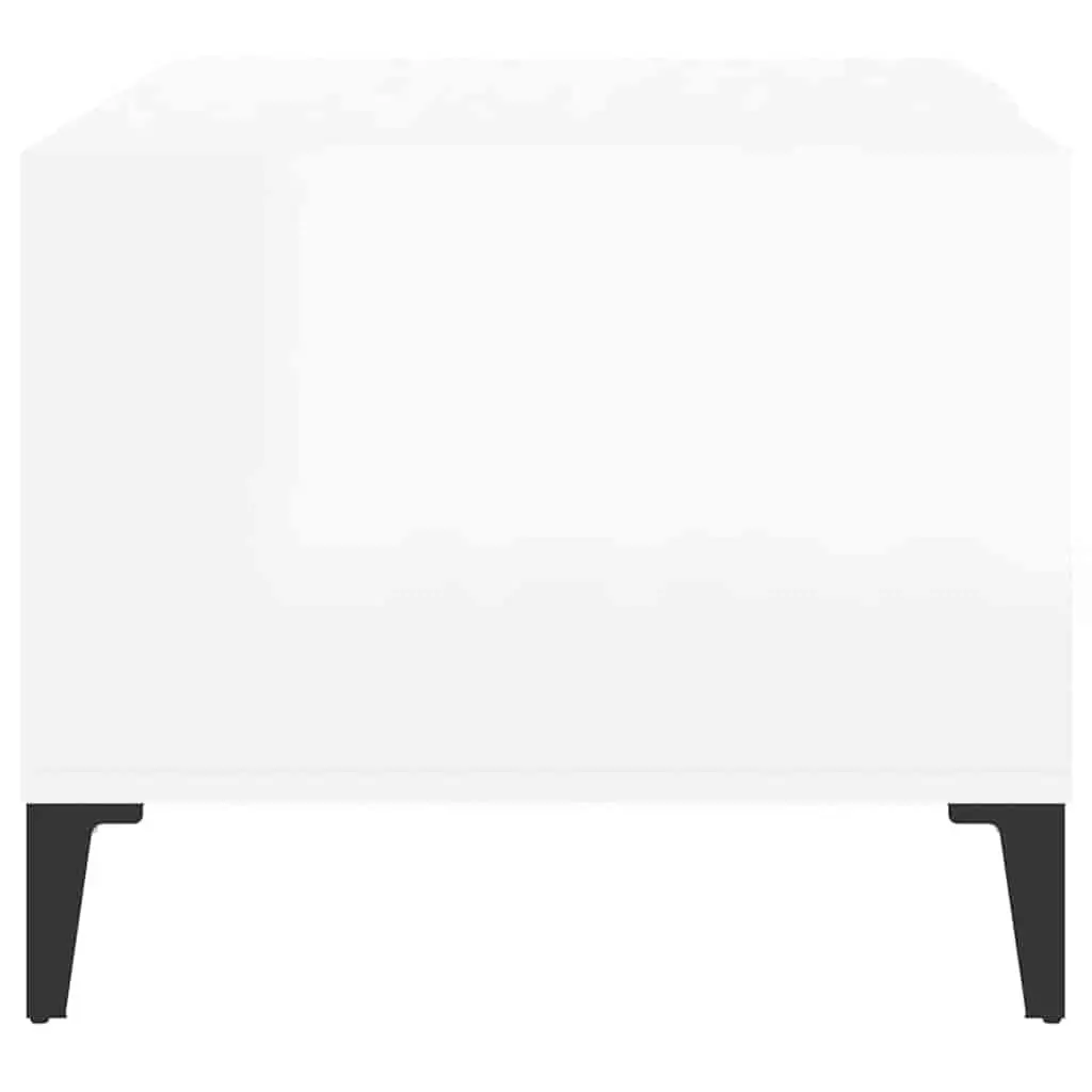 Coffee Table White High Gloss Storage Modern Living Room Accent Furniture