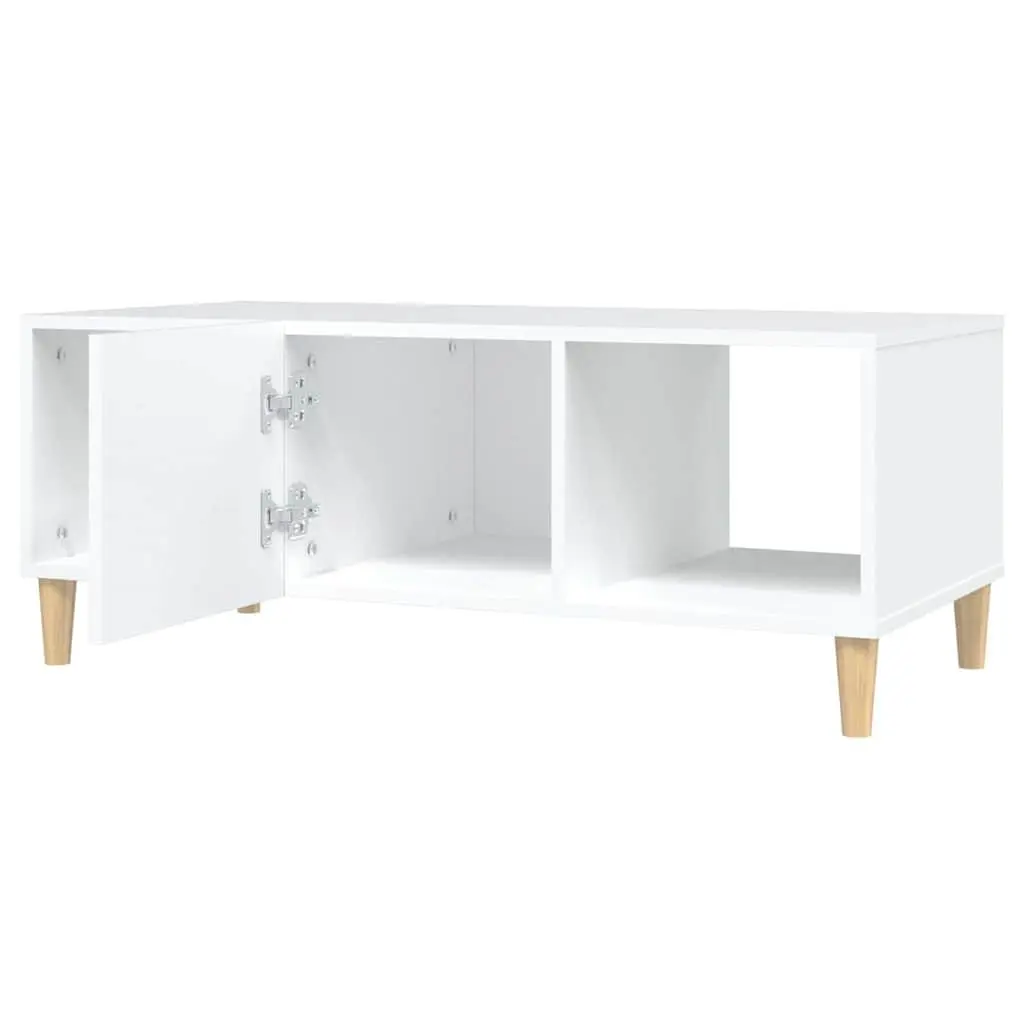 Coffee Table White Engineered Wood 102x50x40cm with Storage Drawer