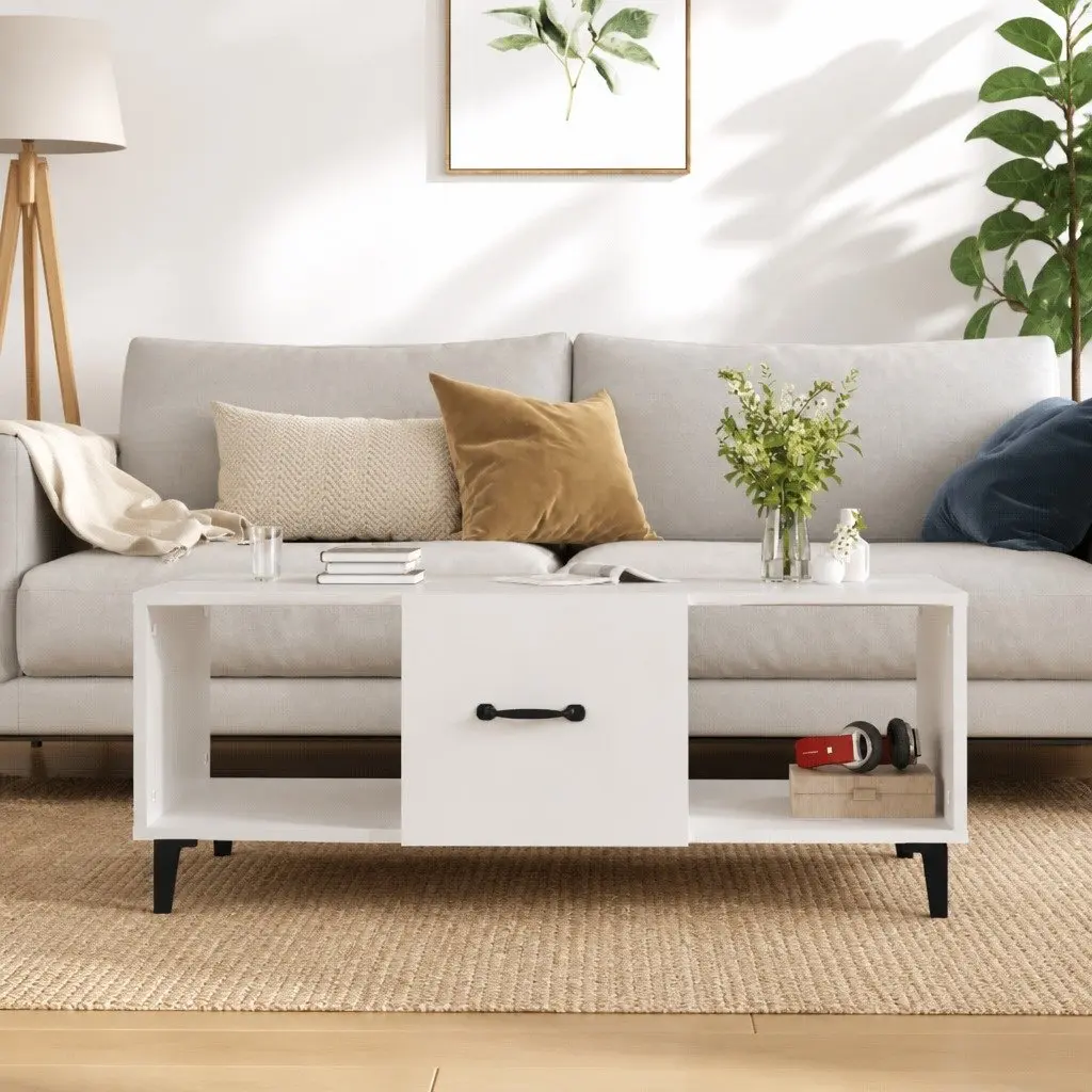 White Coffee Table with Storage