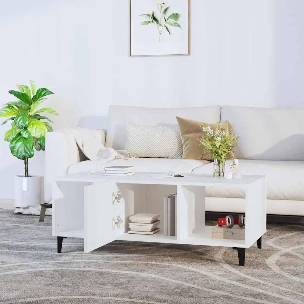 White Coffee Table with Storage