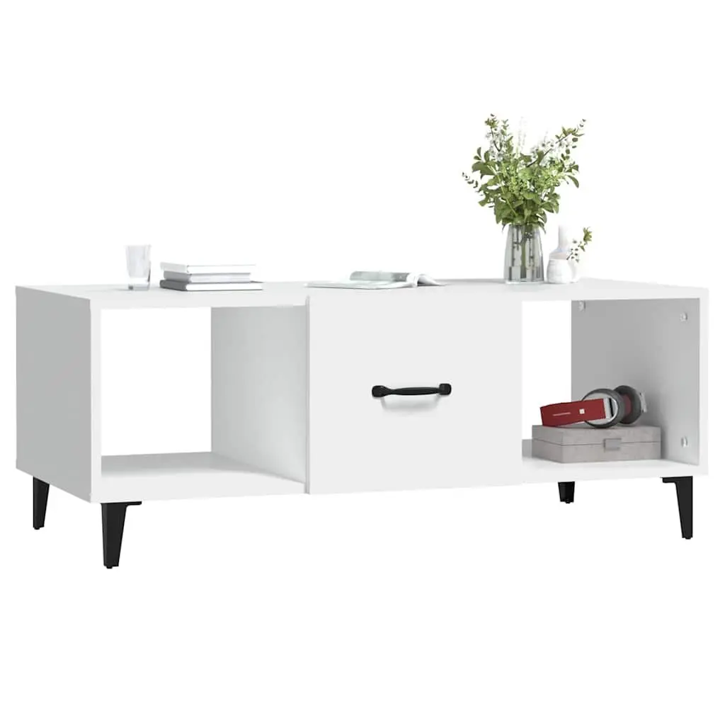 White Coffee Table with Storage