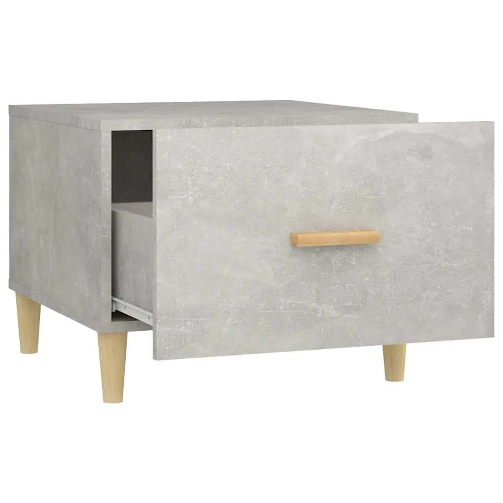 Coffee Tables Set of 2 Grey Side Tables with Drawers Storage Engineered Wood