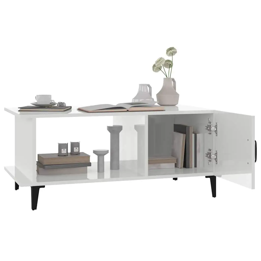 Coffee Table with Storage and Metal Legs