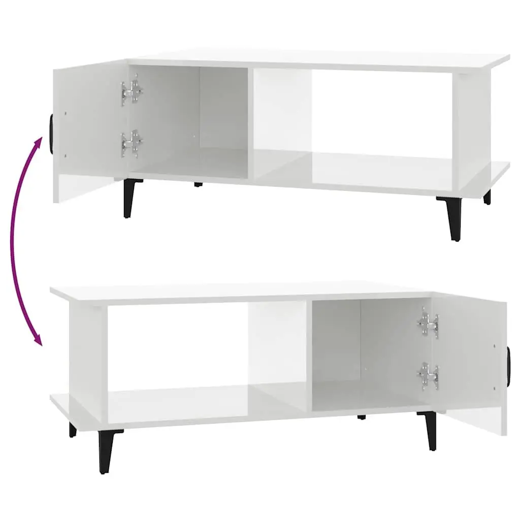 Coffee Table with Storage and Metal Legs