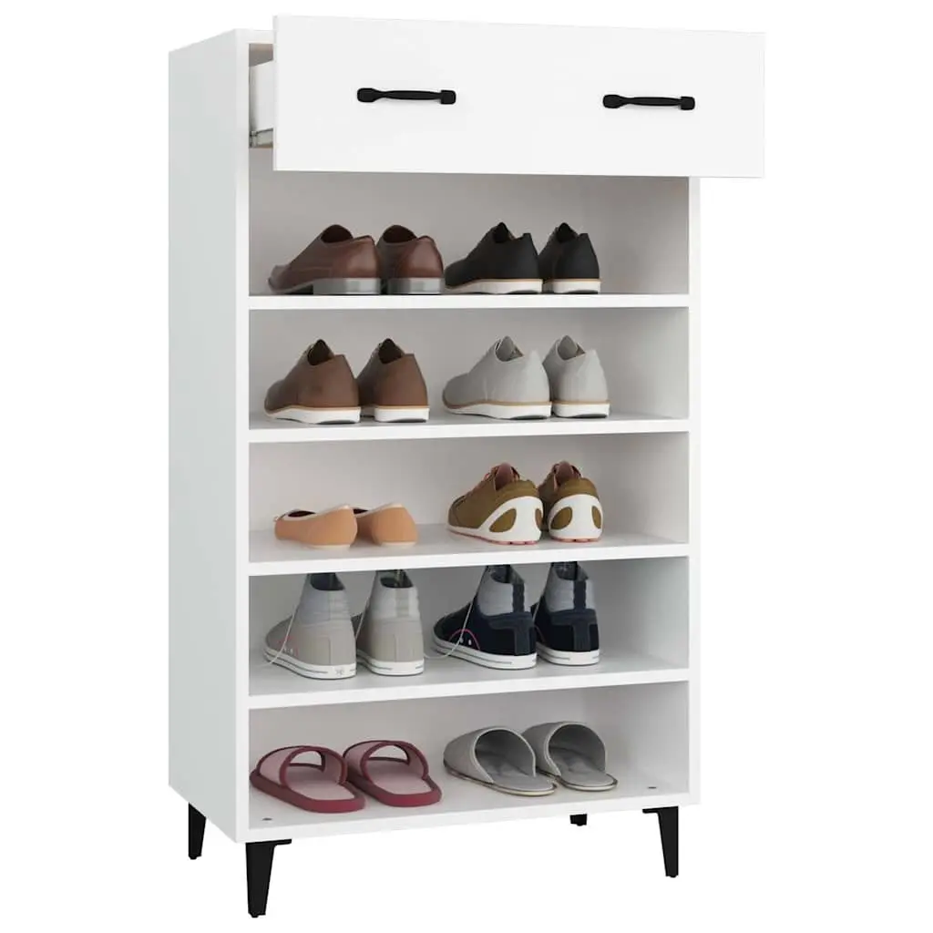 Shoe Cabinet White Engineered Wood Storage Cupboard Hallway Bedroom Furniture