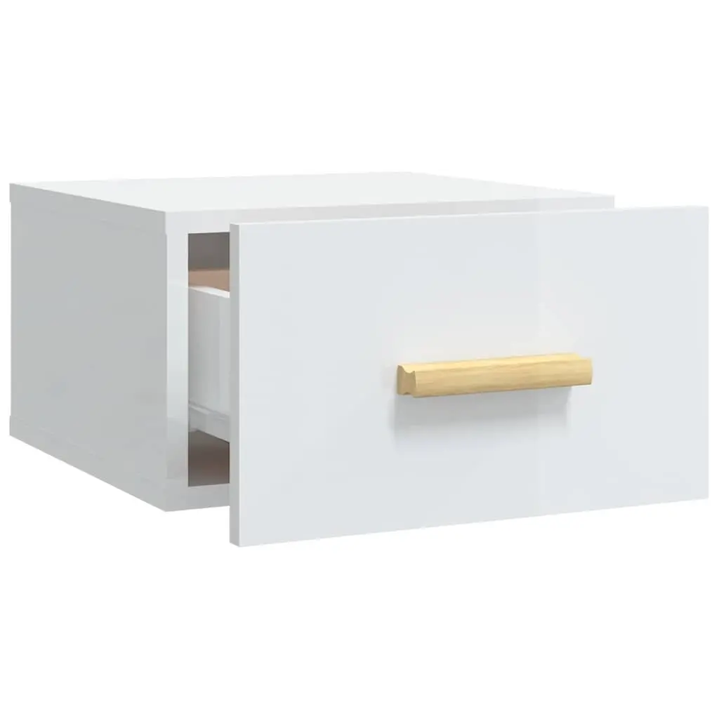 Wall-mounted Bedside Cabinets Floating Nightstands 2 Piece White