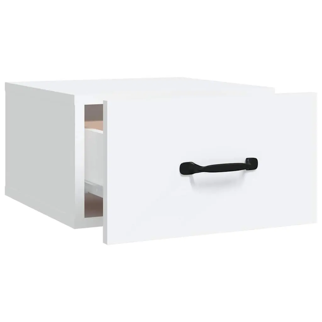 Wall-mounted Bedside Cabinets Set White Floating Night Stands 35 x 35 x 20 cm