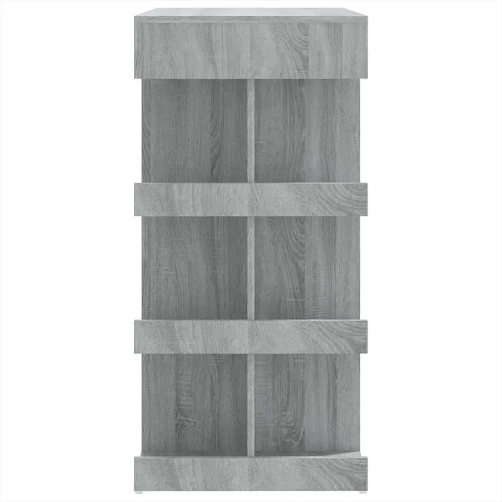 Grey Bar Table with Storage Racks