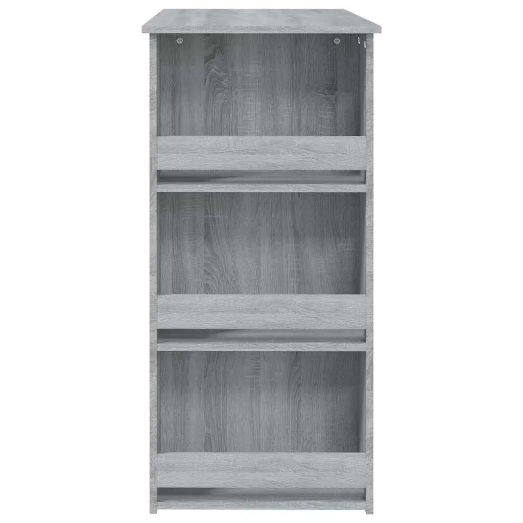 Bar Table with 3 Storage Racks Compact Kitchen Dining Furniture Grey Sonoma