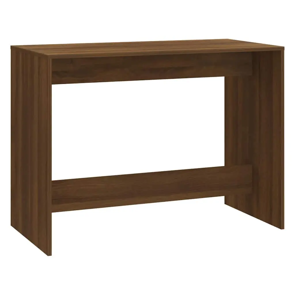 3 Piece Dining Set Brown Oak Engineered Wood Table Bench Kitchen Furniture