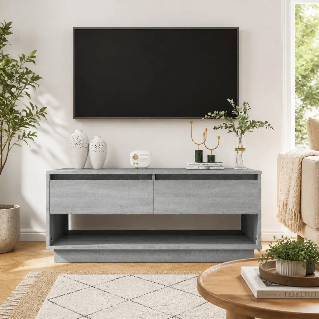 TV Cabinet Grey Sonoma Engineered Wood Lowboard 102 x 41 x 44 cm