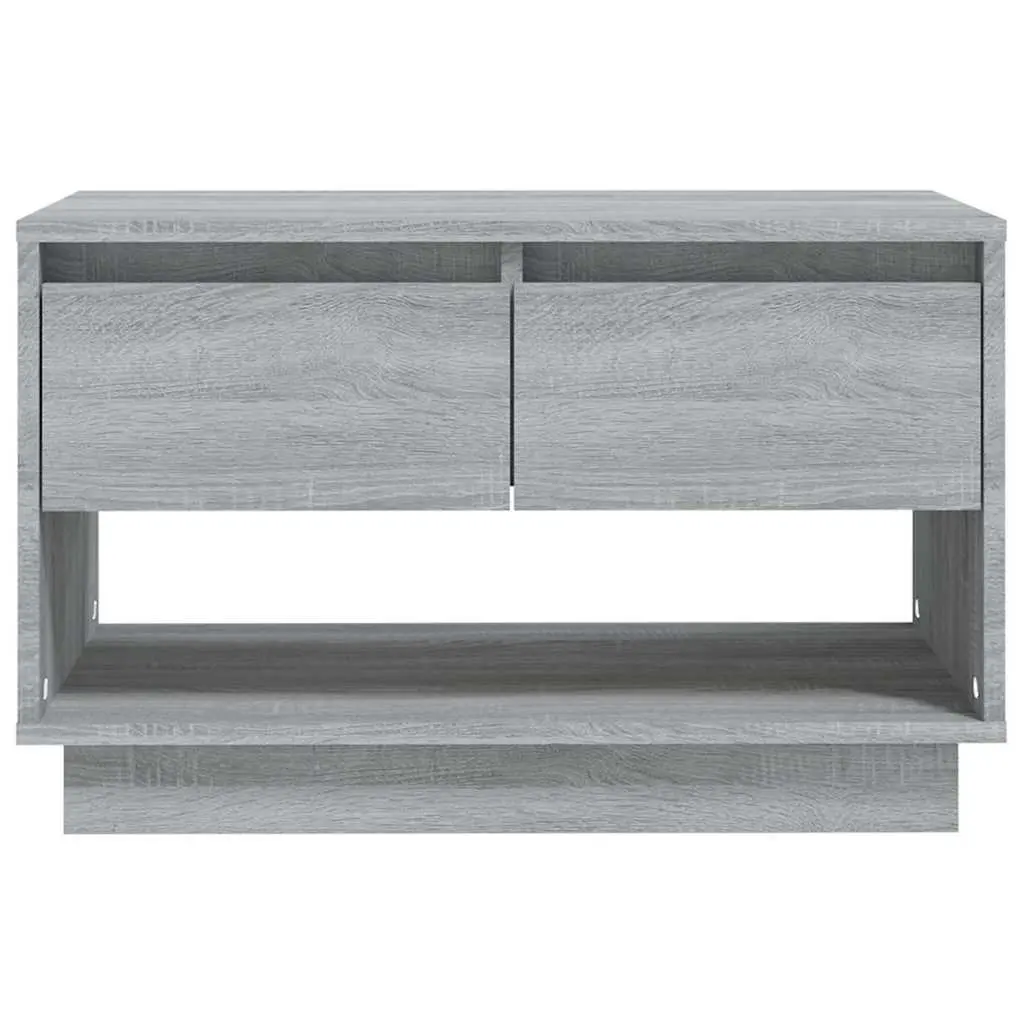 TV Cabinet Grey 70x41x44cm Living Room Storage Unit with Drawers Open