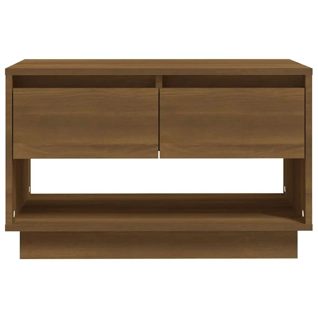 Brown Oak TV Cabinet with Drawers and Compartment