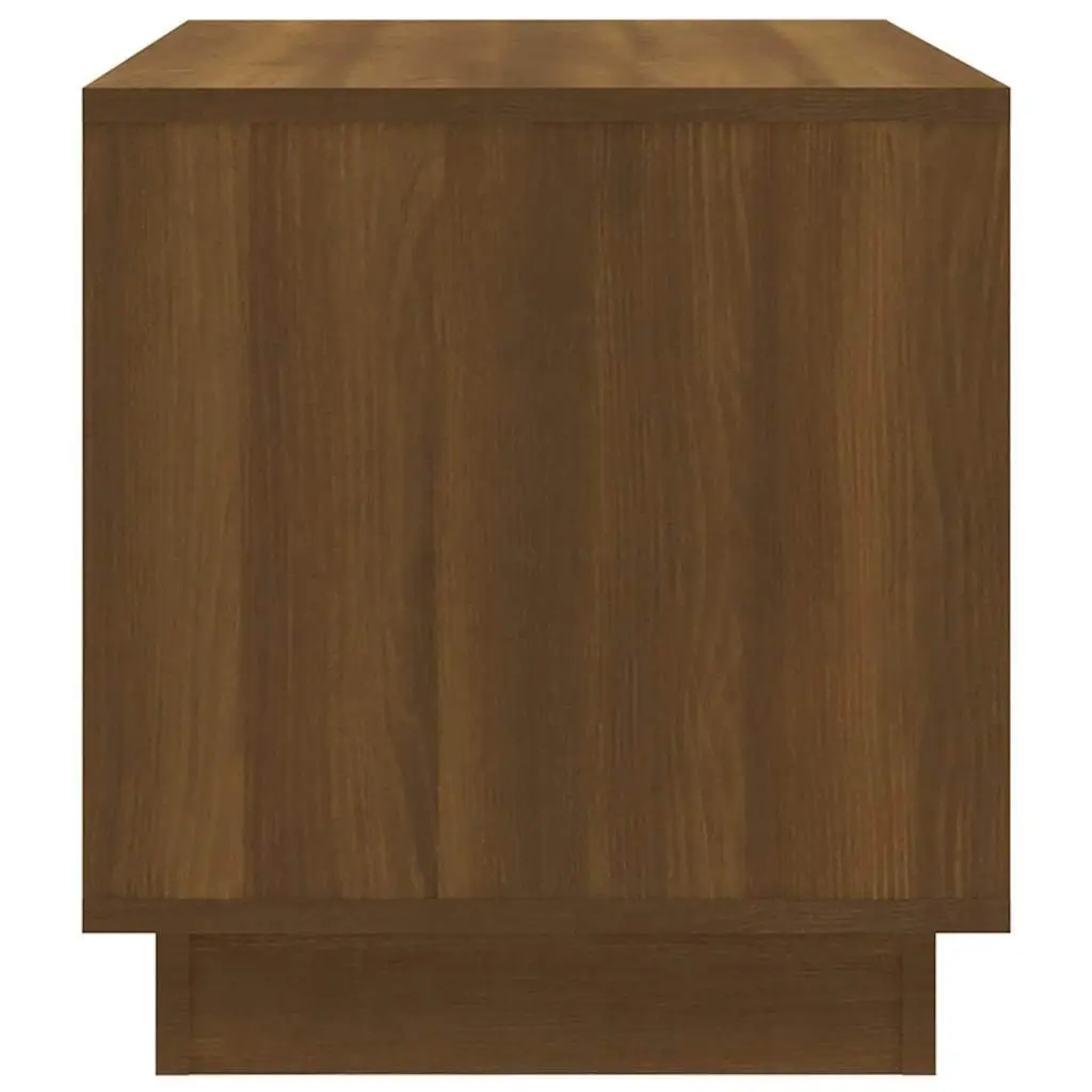 Brown Oak TV Cabinet with Drawers and Compartment