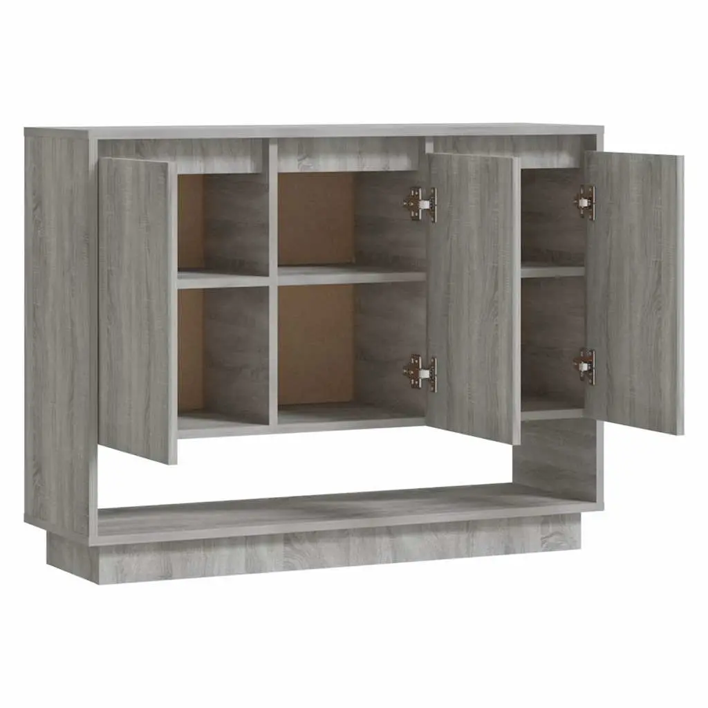 Sideboard Storage Cabinet Grey 97x31x75cm 3 Door Buffet Cupboard Display Unit