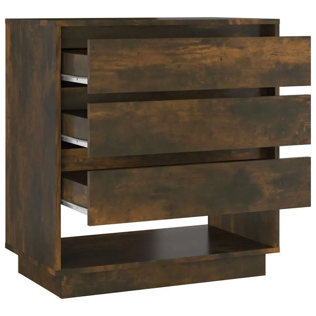 Brown Sideboard with 3 Drawers and Top Compartment