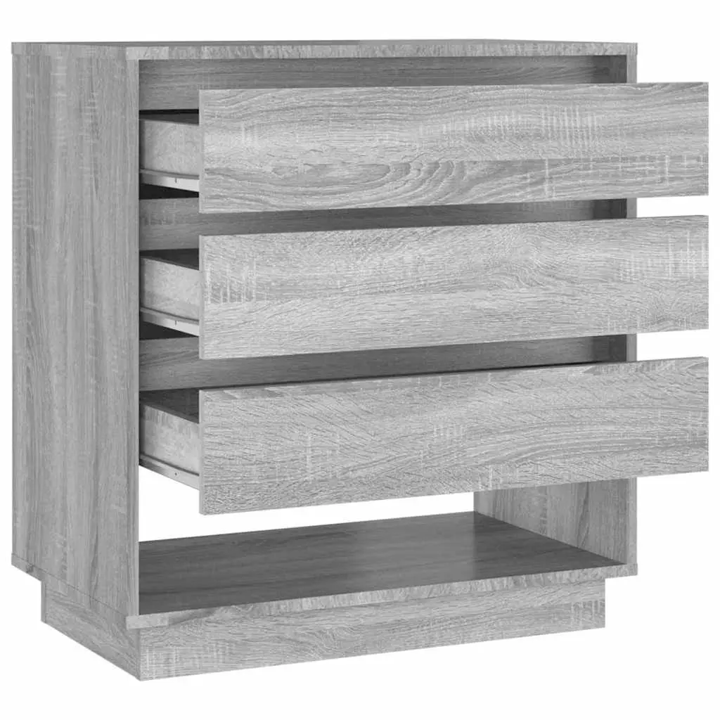 Sideboard Grey Sonoma Minimalist Storage Cabinet with 3 Drawers 1 Compartment