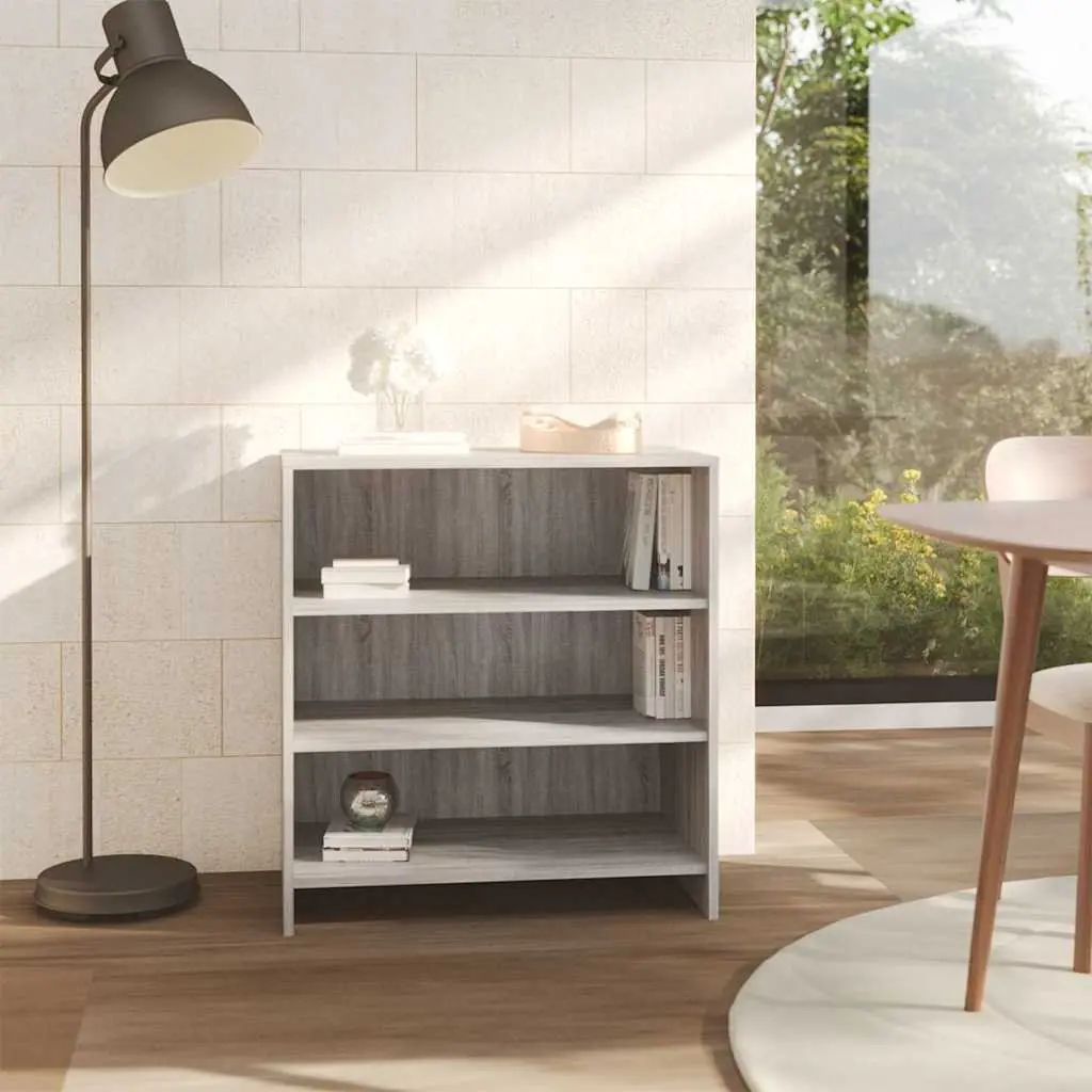 Grey Sideboard Storage Cabinet 3 Shelf Display Cupboard Buffet Furniture