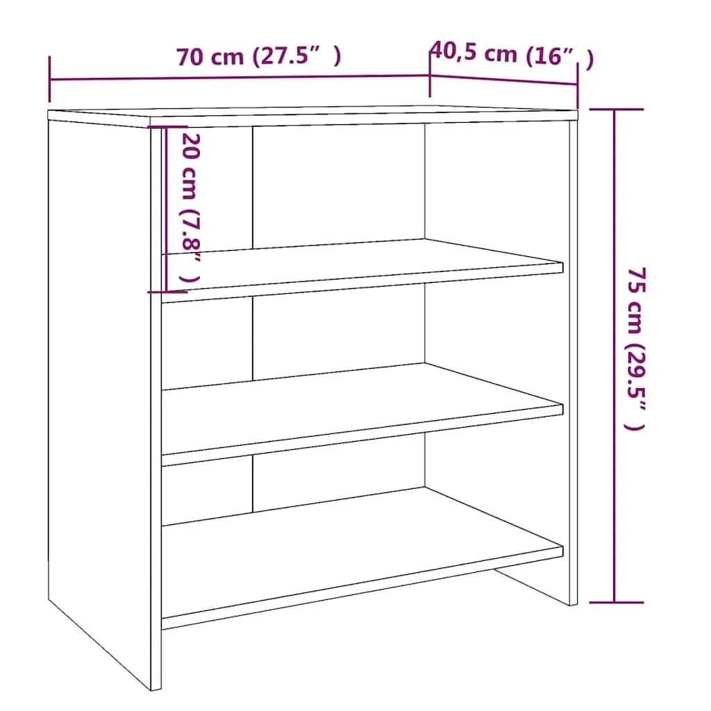 Grey Sideboard Storage Cabinet 3 Shelf Display Cupboard Buffet Furniture