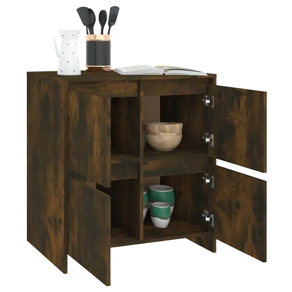 Sideboard Minimalist 4 Door Brown Storage Cabinet 70W x 41D x 75H cm