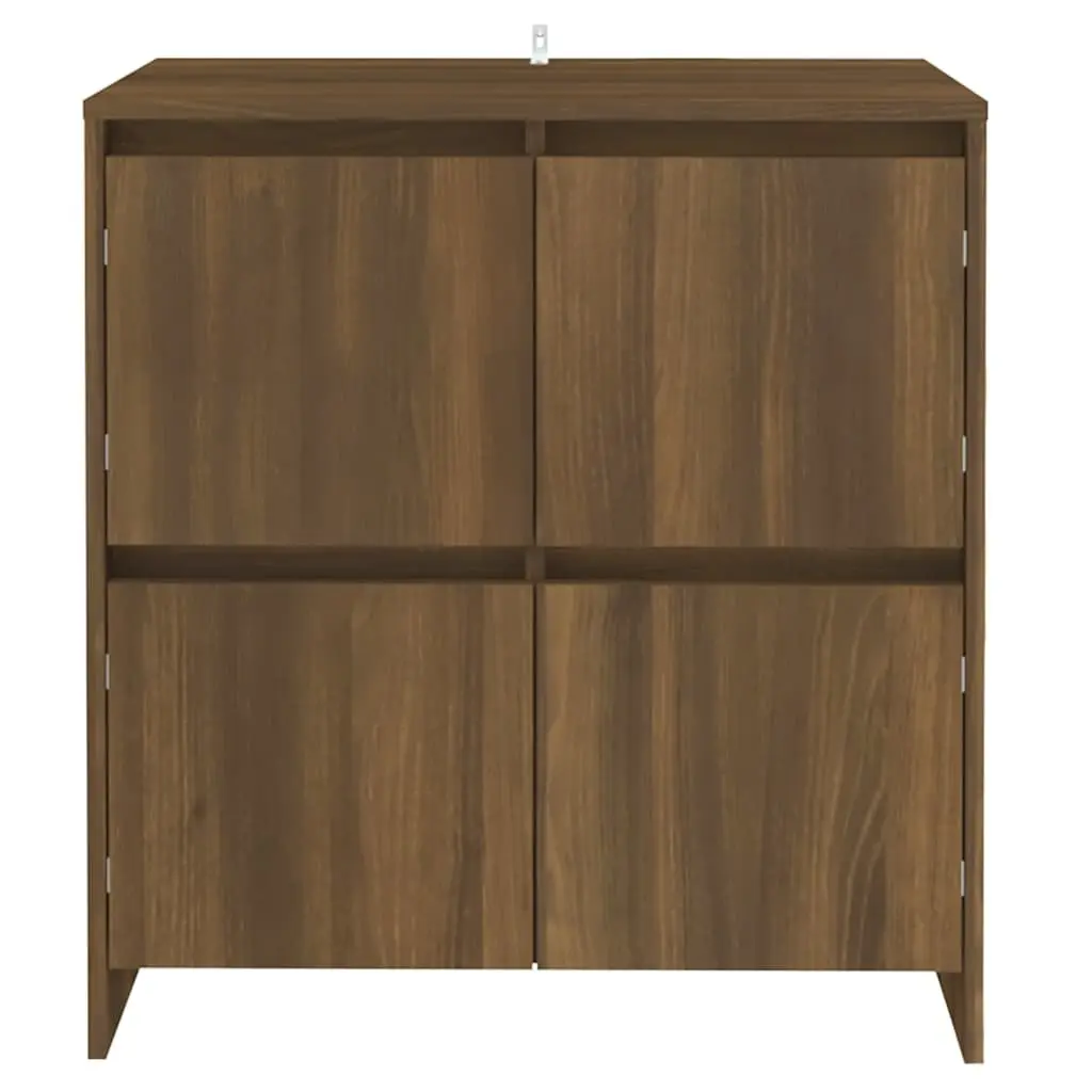 Sideboard 4 Door Minimalist Brown Oak Storage Cabinet 70x41x75cm