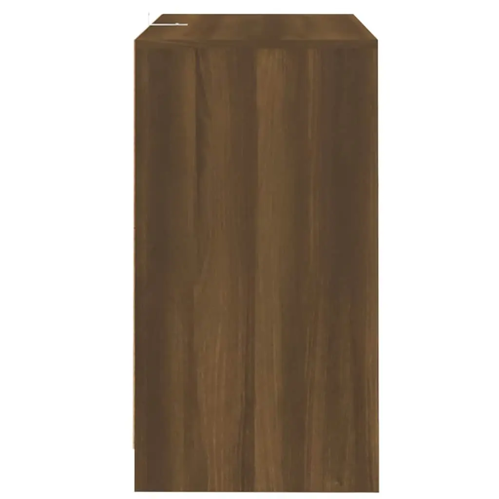 Sideboard 4 Door Minimalist Brown Oak Storage Cabinet 70x41x75cm