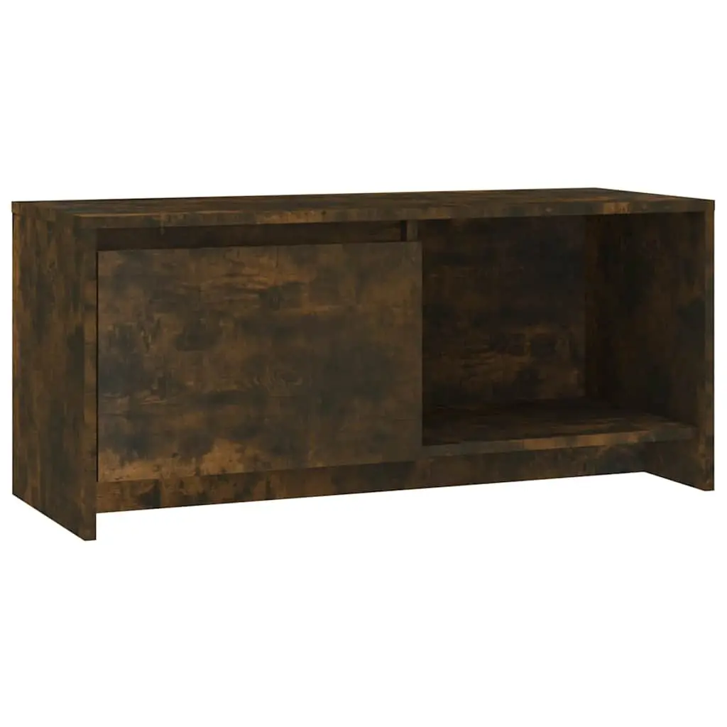 TV Cabinet Brown Lowboard Media Storage Unit with Door Compartment 90 x 35 x 40 cm