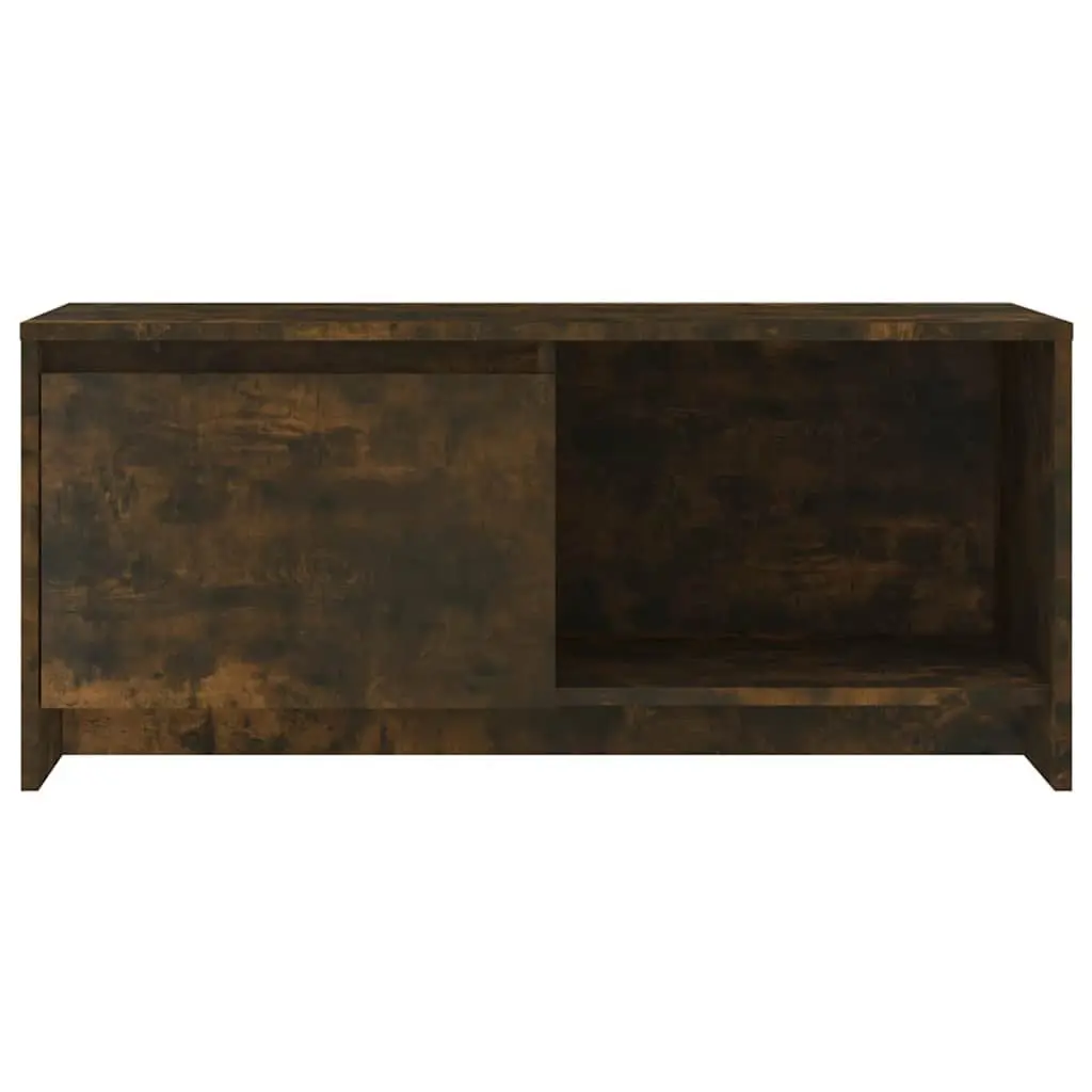 TV Cabinet Brown Lowboard Media Storage Unit with Door Compartment 90 x 35 x 40 cm