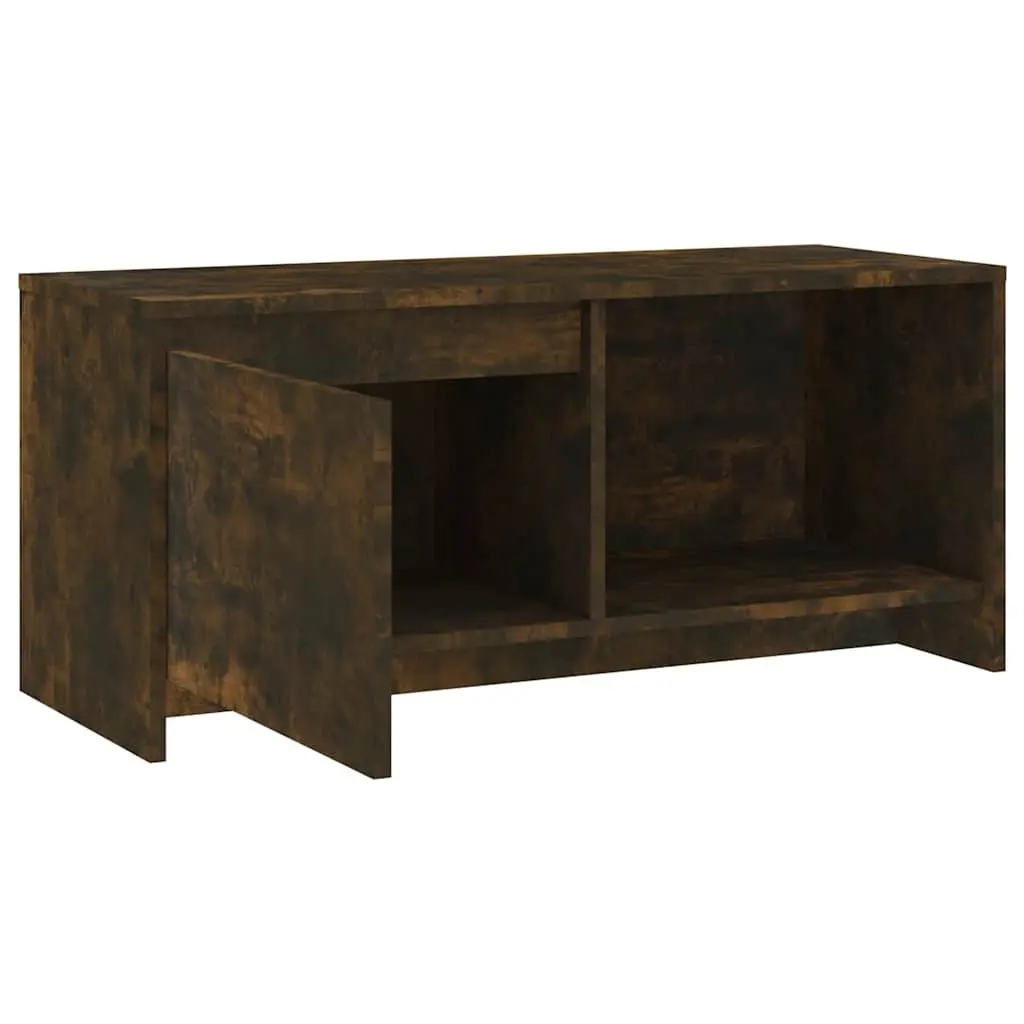 TV Cabinet Brown Lowboard Media Storage Unit with Door Compartment 90 x 35 x 40 cm