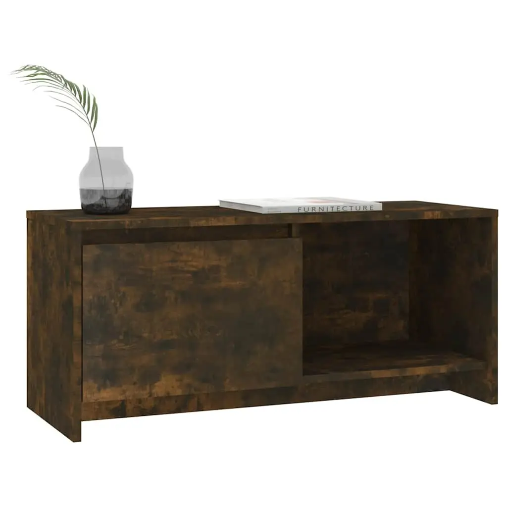 TV Cabinet Brown Lowboard Media Storage Unit with Door Compartment 90 x 35 x 40 cm