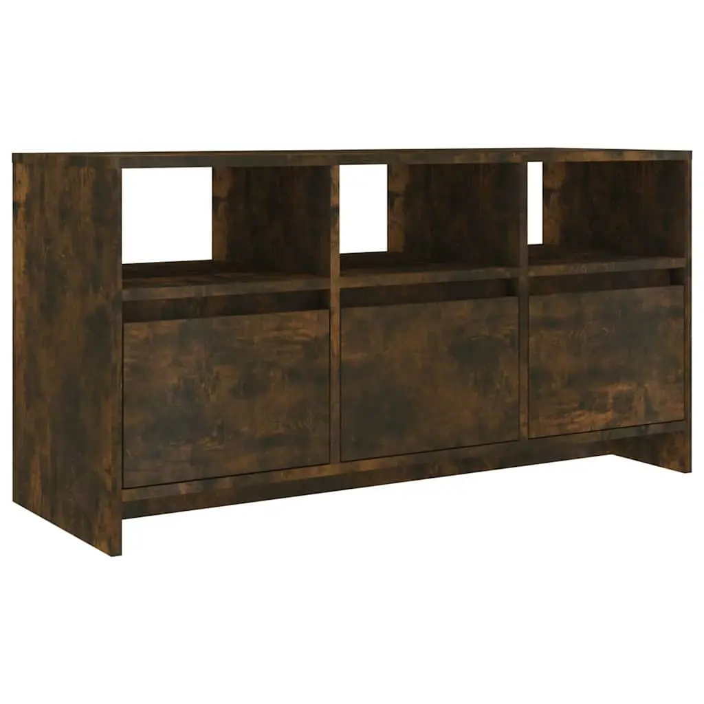 TV Cabinet Brown Lowboard 102 x 37.5 x 52.5 cm 3 Drawers 3 Compartments