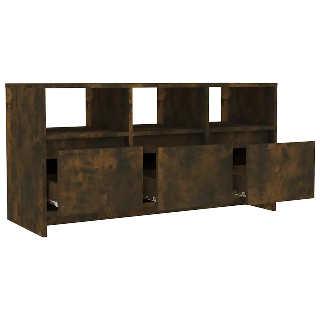 TV Cabinet Brown Lowboard 102 x 37.5 x 52.5 cm 3 Drawers 3 Compartments