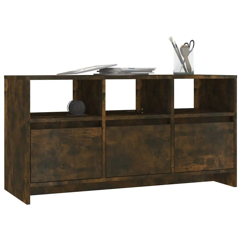 TV Cabinet Brown Lowboard 102 x 37.5 x 52.5 cm 3 Drawers 3 Compartments