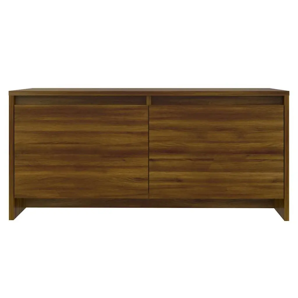 Coffee Table Modern Brown Oak with Storage Drawers 90L x 50W x 41.5H cm
