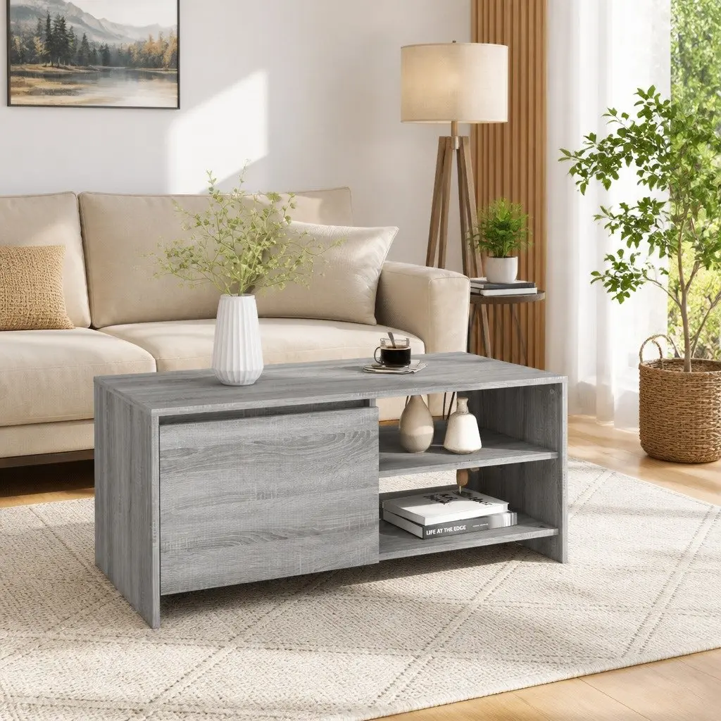 Coffee Table Grey Modern Living Room Accent Furniture 102L x 50W x 45H cm