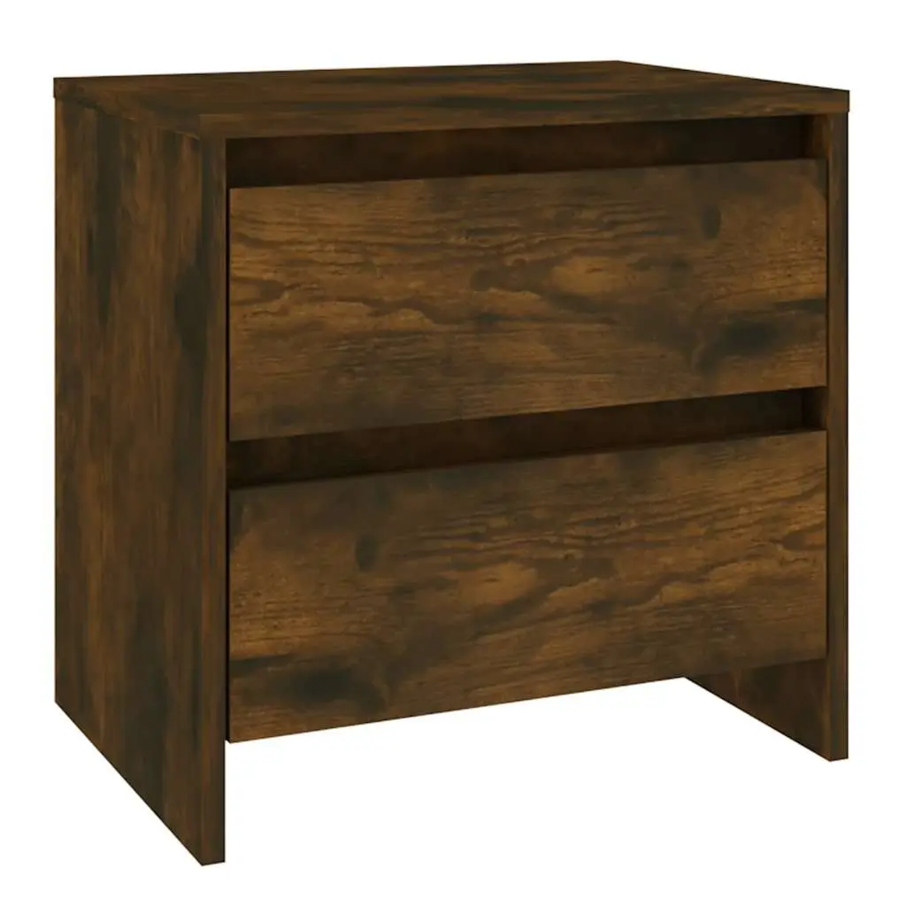 Bedside Cabinets Brown Smoked Oak 45x34.5x44.5 cm 2 Piece Nightstands Storage