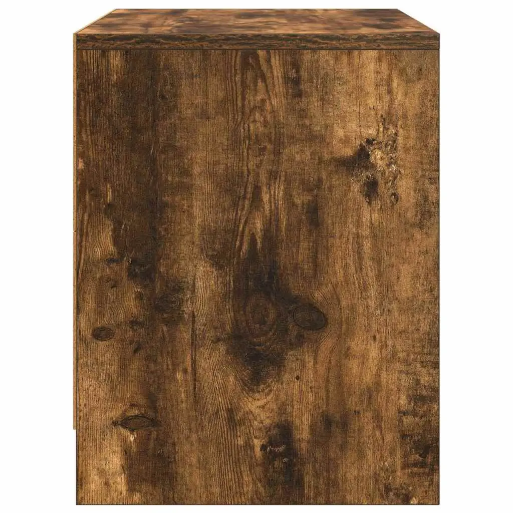 Bedside Cabinet 45x34x44.5cm Smoked Oak Engineered Wood Nightstand Storage