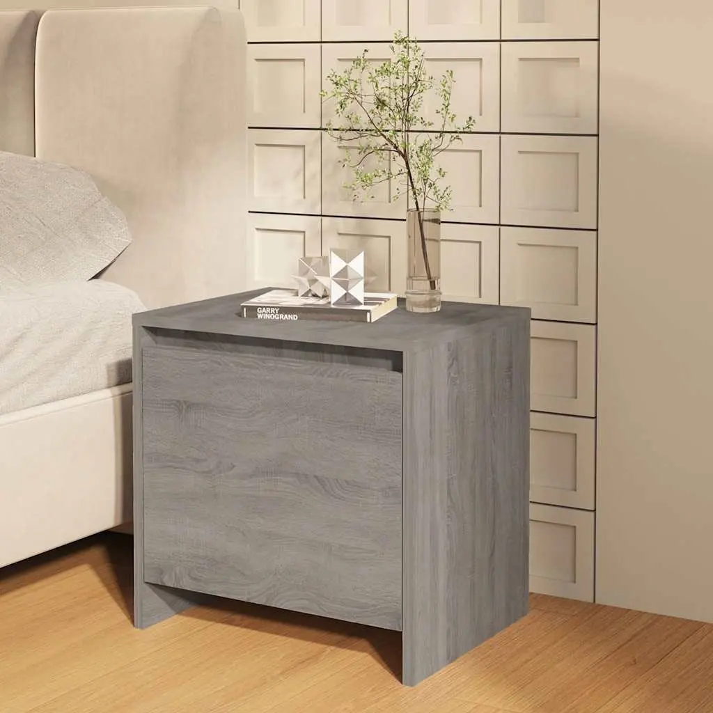 Bedside Cabinet Grey Sonoma 45x34x44.5 cm Storage Nightstand