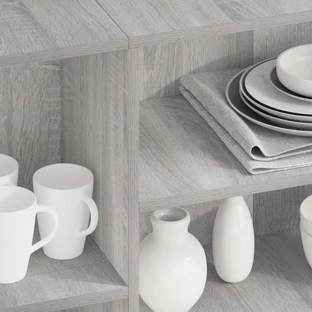 Grey Sonoma Sideboard with Shelves Storage Cabinet Engineered Wood Cupboard