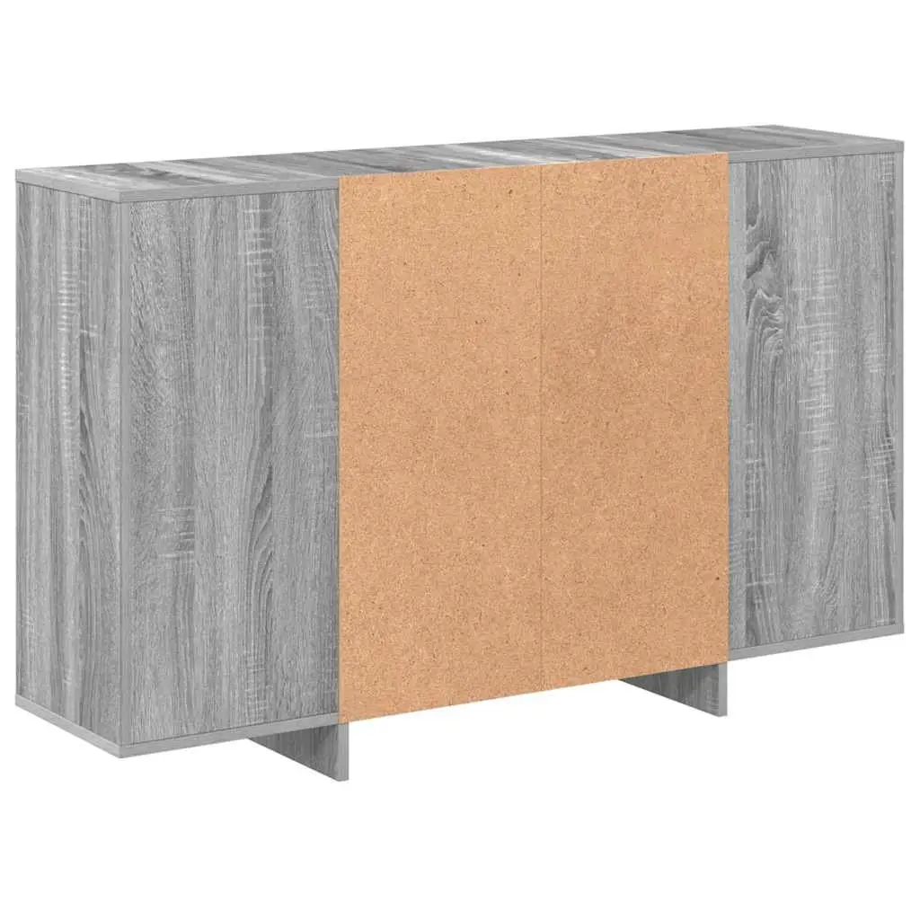 Grey Sonoma Sideboard with Shelves Storage Cabinet Engineered Wood Cupboard