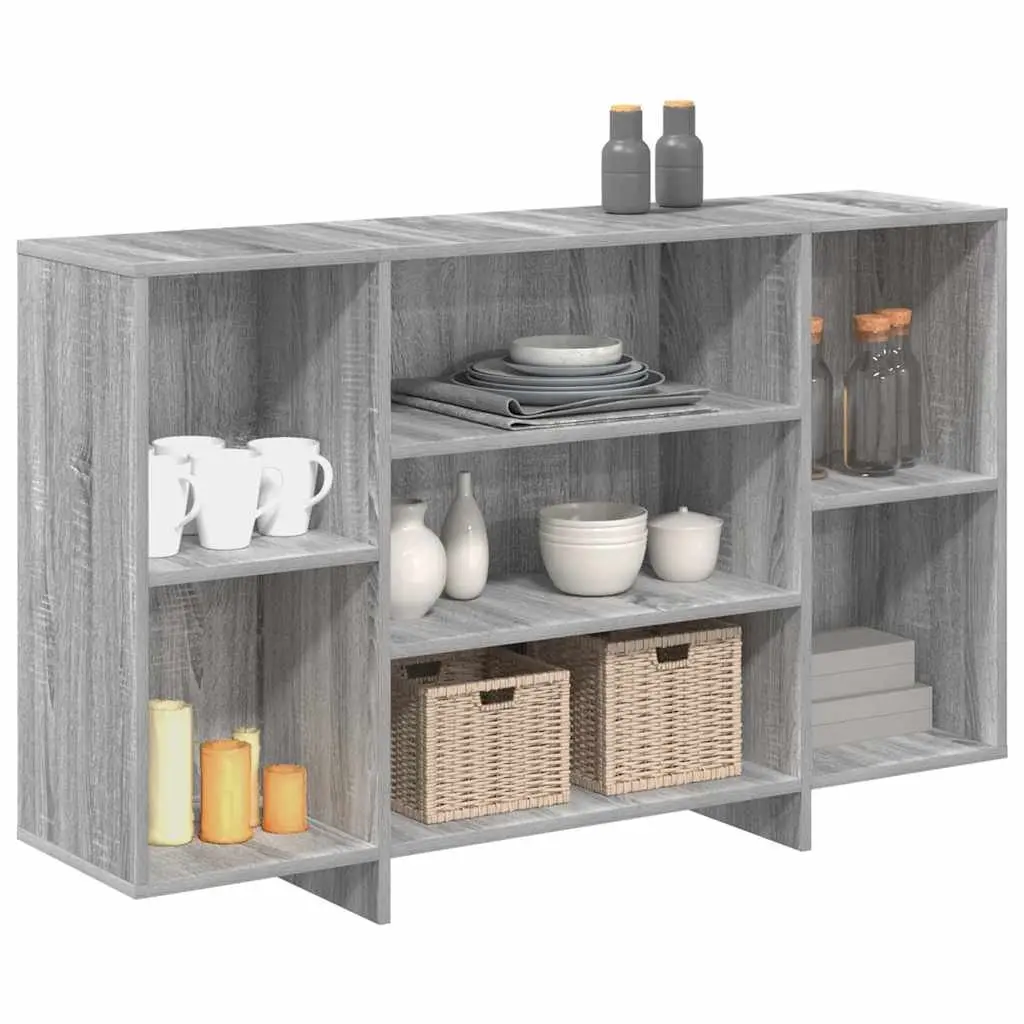 Grey Sonoma Sideboard with Shelves Storage Cabinet Engineered Wood Cupboard